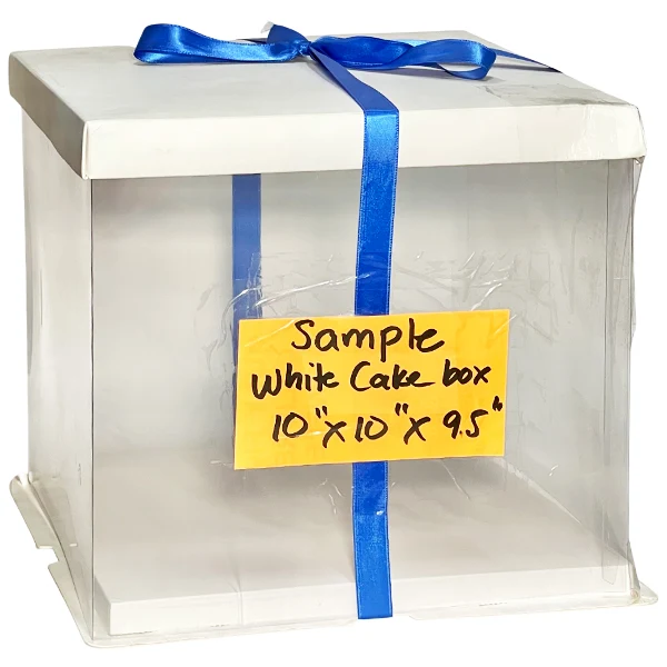 ML Packaging - 10"x10"x9" Clear Cake Box Bottom & Lid 5PK