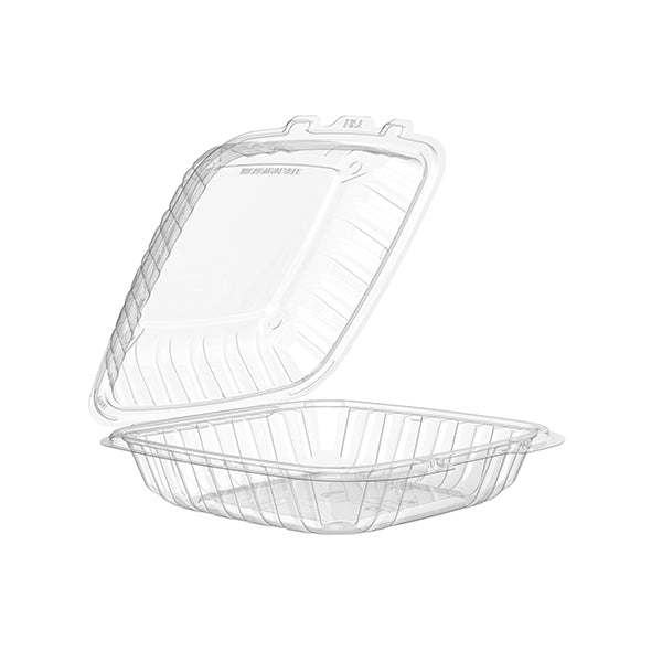 Dart - 9IN Clear PP Plastic Hinged Container 75 CT
