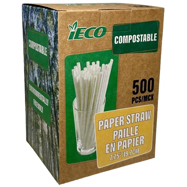 Ieco - 7.75" Paper Straw Compostable 6x500 EA