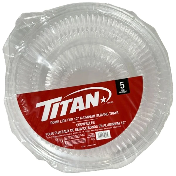 Titan - Dome Lids For 12IN Aluminum Serving Trays 5CT