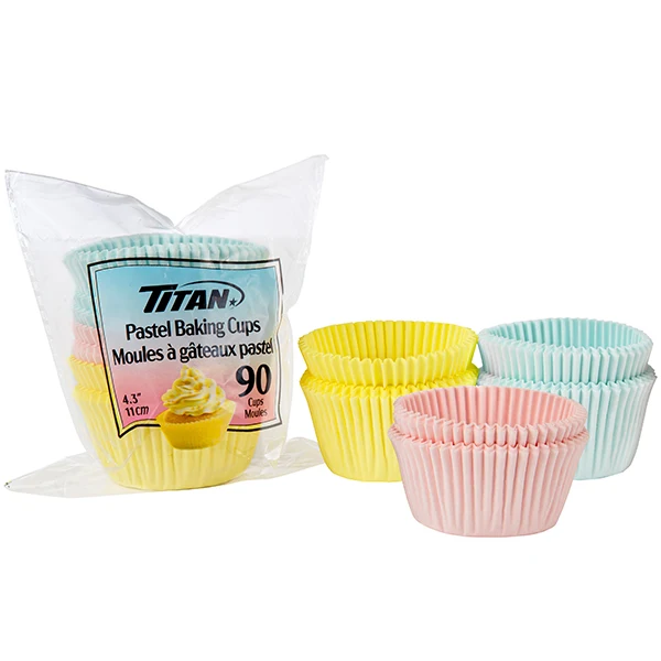 Titan - Pastel Baking Cups 3 Colors 24x90 Un