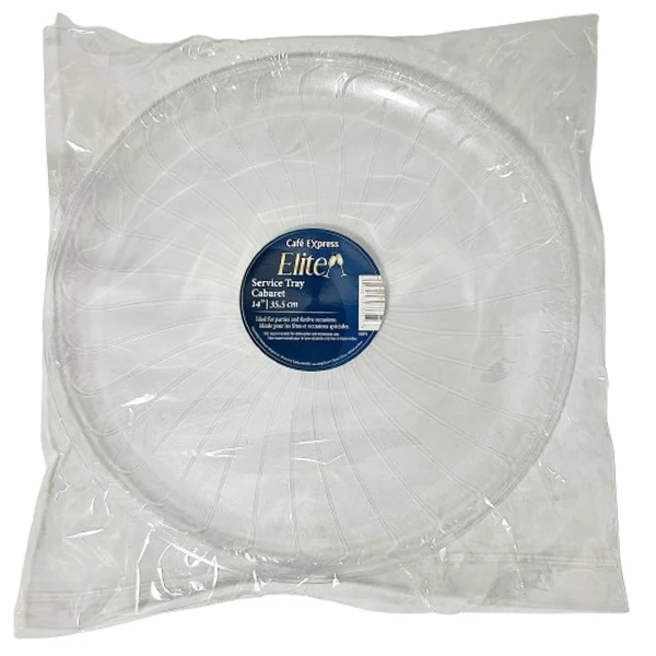 Elite - 14IN Clear Round Polystyrene Tray EA