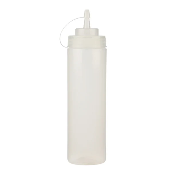 Resto - 24oz Clear Wide Mouth Squeeze Bottle W/Lid 6x6 PK