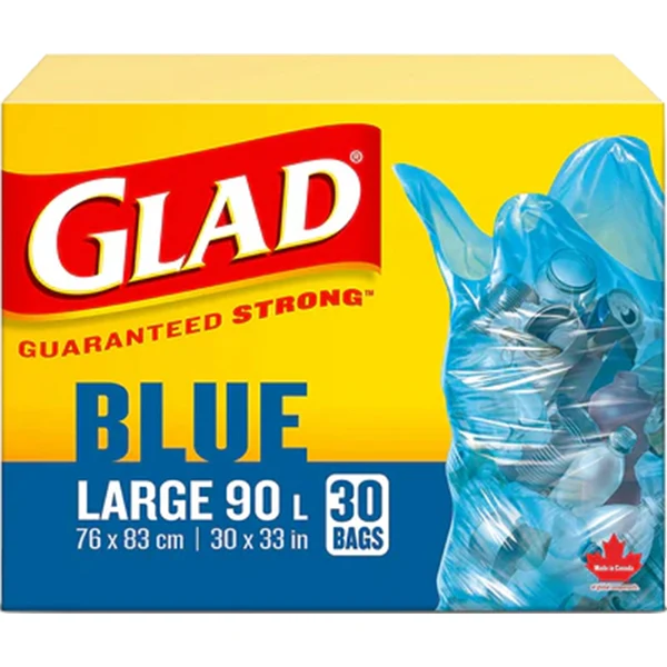 Glad - Blue Large 90L Bags 76CM x 83CM 40CT