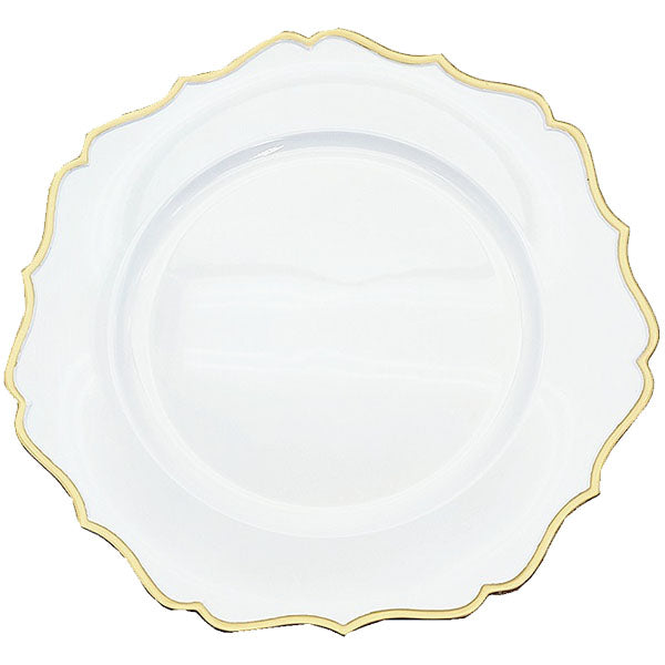 Standa - 13" White With Gold Rim-Charger Plate 1x24 Un