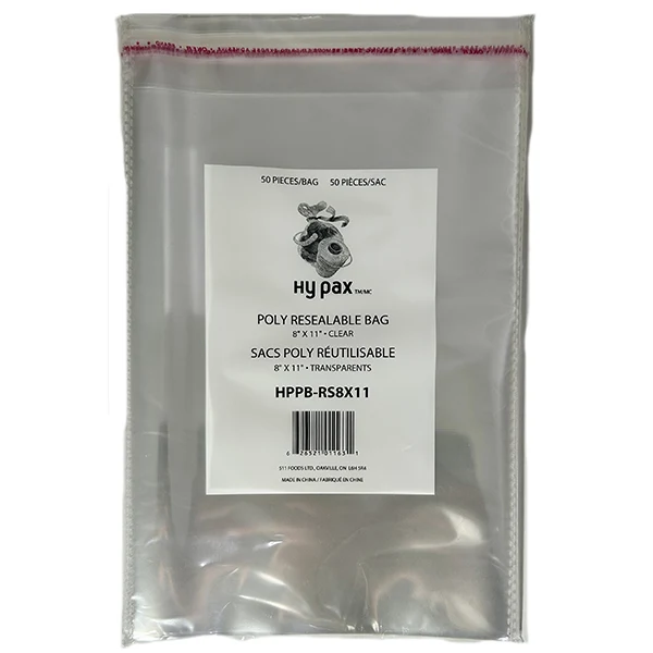 Hypax - Bag Resealable Poly 8X11 With Strip 20x50 EA