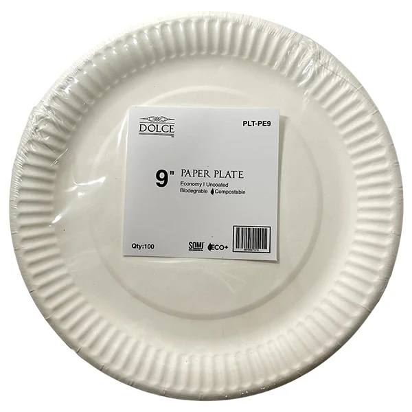 Dolce - Uncoated Compostable Plates 9IN 12x100EA