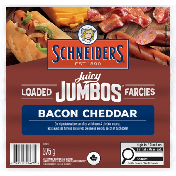 Schneiders - Juicy Jumbo Loaded Bacon And Cheddar 375GR