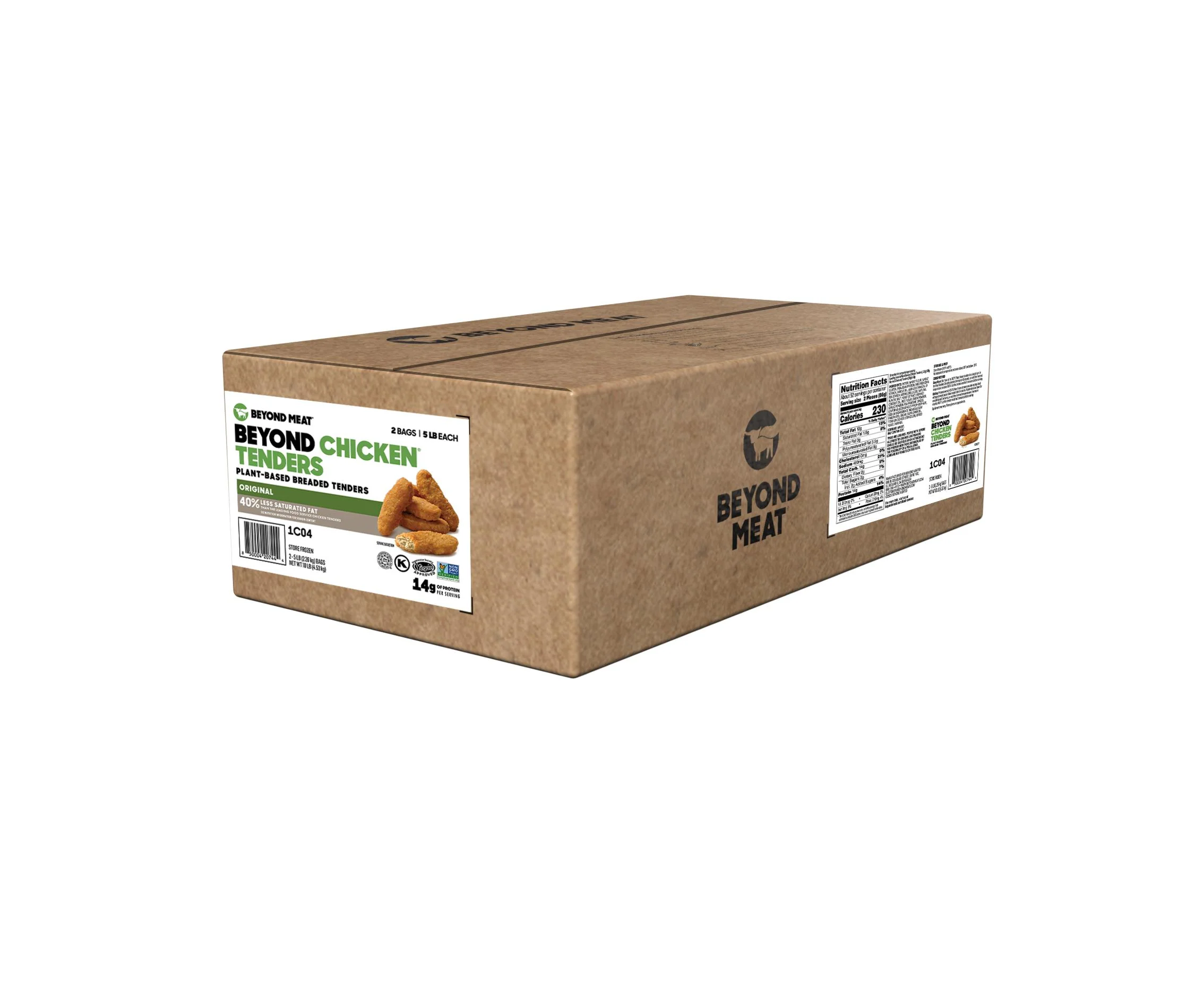 Beyond Meat - Plant Based - Breaded Chicken Tenders - 108 Count Approx. — Case (2 x 5 LB)
