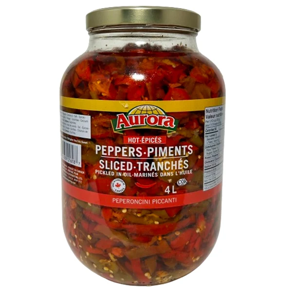 Aurora - Peppers Hot Sliced IN Oil 4LT