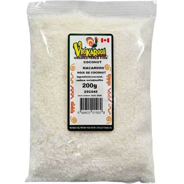 Vickaroos - Unsweetened Fine Macaroon Coconut 200GR