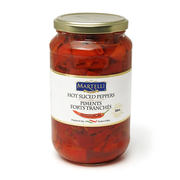 Martelli - Hot Sliced Red Peppers IN Oil 500ML
