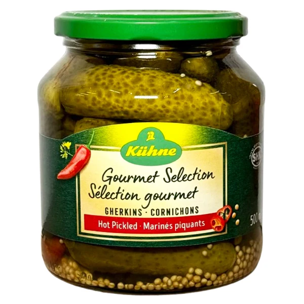 Kuhne - Gourmet Selection Hot Gherkins 12x500 ML