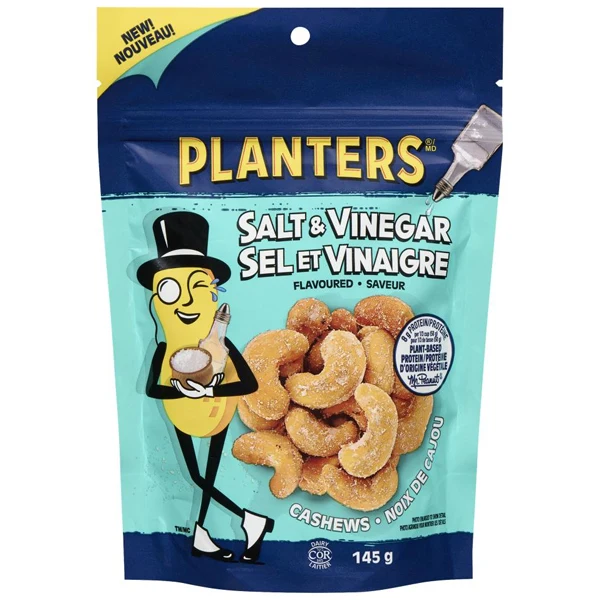 Planters - Salt & Vinegar Cashews 8x145 GR