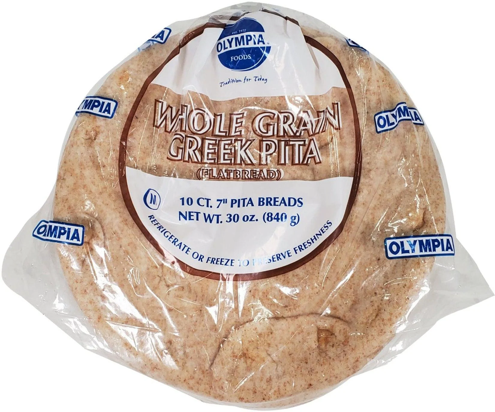 BNC - 7" Pita Bread - Greek - Whole Wheat — Case (10 CT)