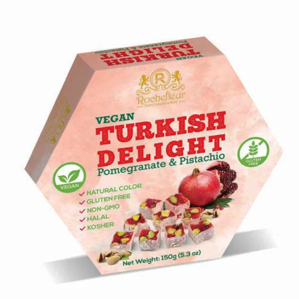 Rochefleur - Vegan Turkish Delights Pomegranate & Pistachio 150GR