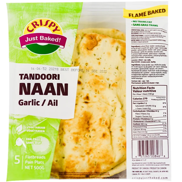 Crispy - Naan Garlic 5PK 18x500 GR