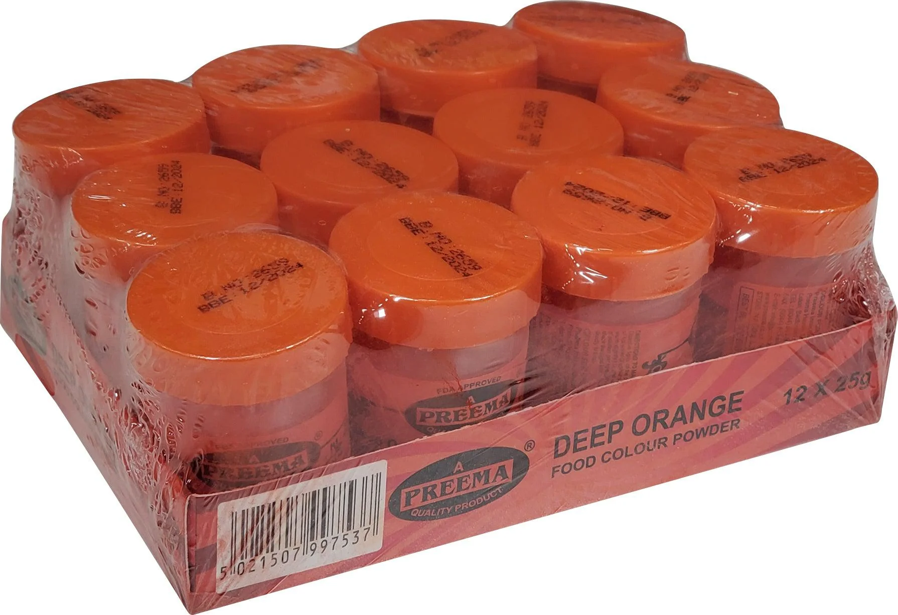 Preema - Food Colour - Deep Orange — Case (24 x 12 x 25 G)