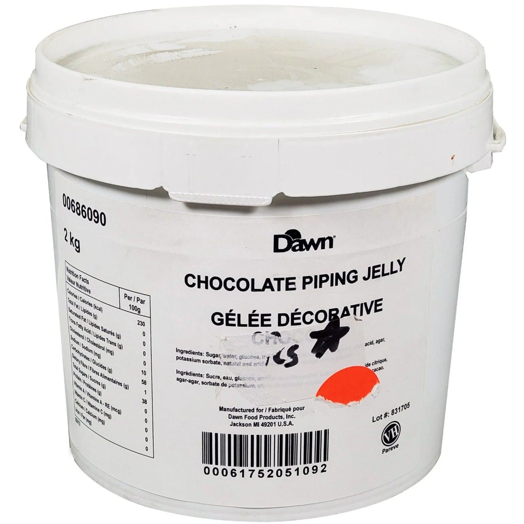 Dawn - Chocolate Piping Jelly — Case (6 x 2 KG)